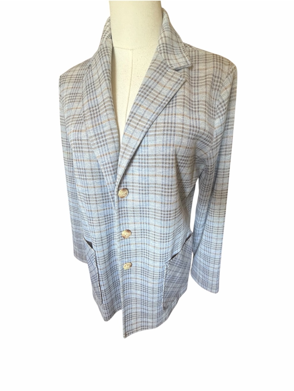 Graff Retro VintagePlaid Blazer - Light Blue and Gray Sz Med